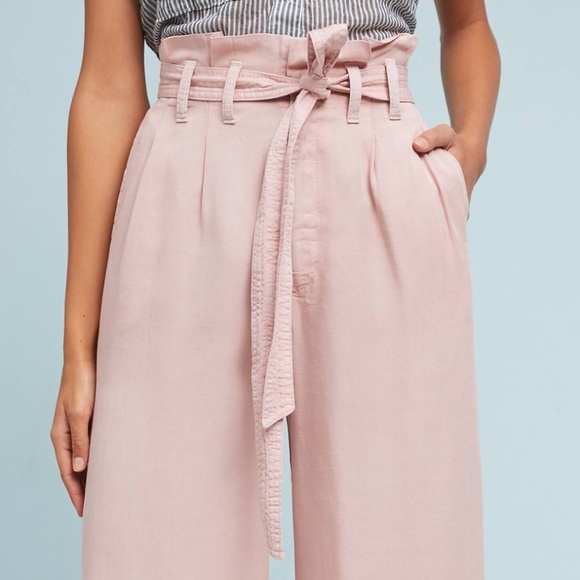 💫ANTHROPOLOGIE Blythe Paperbag Wide Leg Crop Pant - Picture 1 of 7